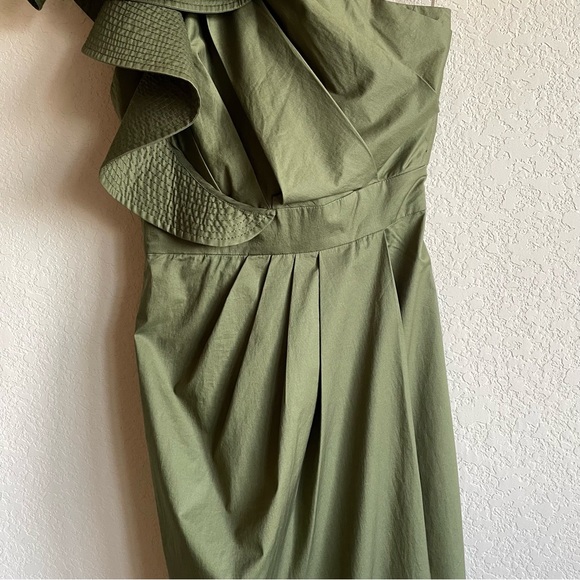 NWT Johanna Ortiz It's Never Too Late One Shoulder Midi Dress in Green Size 2 - Picture 5 of 15